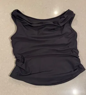 Anthropologie Ruched‎ Cowl Neck Sleeveless Tank Top Black Women's Size M thumbnail 1