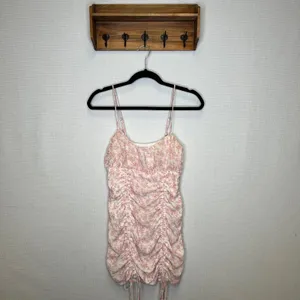 Princess Polly Ivy Hollow Pink Floral Ruched Mini Dress‎ Spaghetti Straps Size 6 thumbnail 5