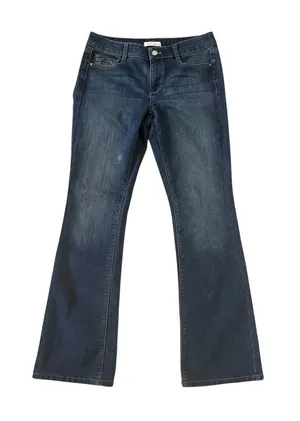 WHITE HOUSE BLACK MARKET WHBM Blanc Dark Wash Embellished Jeans Size 8 thumbnail 1