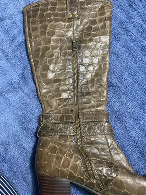 Born Brown Croc-Embossed Mid-Calf Buckle Boots thumbnail 3