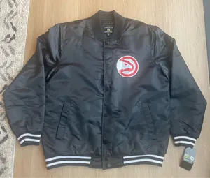Atlanta Hawks Adaptive Bomber Jacket Size Large Black thumbnail 1