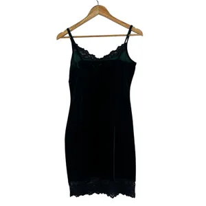 Windsor Velvet Lace Trim Mini Bodycon Dress Forest Green Whimsigoth Size M thumbnail 4
