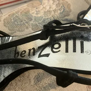 FINAL MARKDOWN Strappy satin benzelli sandals 6 1/2 Black Size 6.5 thumbnail 2