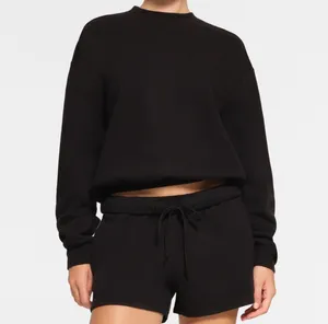 Boyfriend Fleece Crew Neck Pullover 'Onyx' thumbnail 6