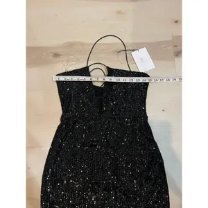 Nookie NWT Black Sequin Shimmer Supreme Bodycon Glam Party Night Out Mini Dress thumbnail 9