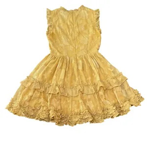 Lulus Women's‎ XS Yellow Floral Ruffle Sleeveless Mini Dress thumbnail 8