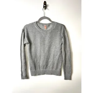 Maaji‎ Activewear Gray Mesh Knit Long Sleeve Sweater Crew Neck Women Medium thumbnail 2