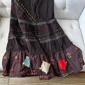 Raga NWOT brown patchwork side zipper skirt. Size small thumbnail 5