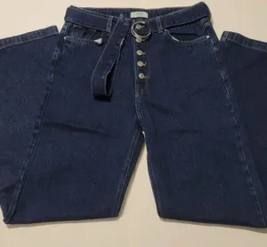 Forever 21 Womens Super Wide Leg Blue Jeans thumbnail 1