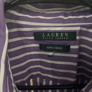 Ralph Lauren Lavender and White Striped Button-Down Shirt no size pit to pit 26 thumbnail 2