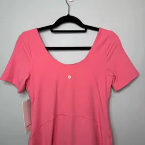 Lululemon Align Short Sleeve Dress Athletic Mini Dress Sakura Pink 10 NWT thumbnail 8