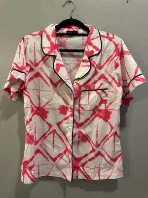 Katie Kime Strata Print Polo Top and Pants Pajamas Set thumbnail 3