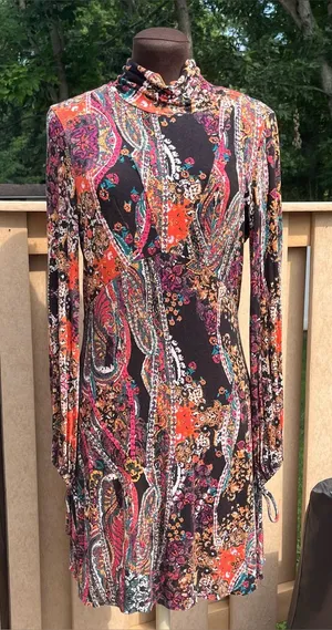 Free People All Dolled Up Long Sleeve Mini Dress Size M Boho Fairy Whimsigoth thumbnail 1