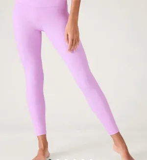 Athleta NWT Purple Fitness Ribbed Elation Gym Yoga Large UV Wicking Leggings thumbnail 1