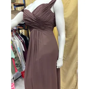 Dessy Collection Vivian Diamond‎ Espr. Brown Bridesmaid Gown Dress 1D22 Size 12 thumbnail 4