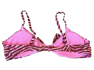 Aerie Tie Front Scoop Bikini Top Size XL Best Buds Pink Red NWT thumbnail 6