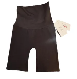 Isabel Maternity Black High Rise Biker Shorts Ribbed Pre Pregnancy Size XS New thumbnail 1