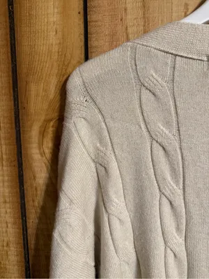 Chloe + Jasmine Cream Cable Knit Button Front Cardigan XL thumbnail 10