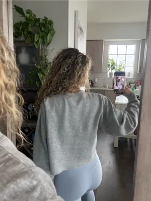Brandy Melville Malibu Gray Cropped Crewneck (OS) thumbnail 2