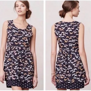 Anthropologie Porridge Petaluma Peep Hem Dress Navy Horse Print & Polka-Dot Hem thumbnail 2
