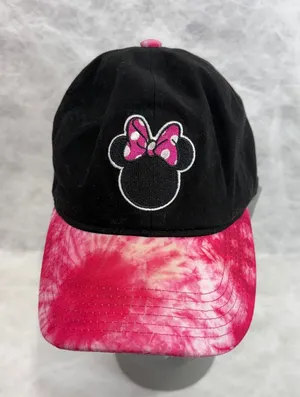 Disney‎ Minnie Mouse Baseball Cap Hat Black Pink Tie Dye Adjustable QQC2568 thumbnail 1