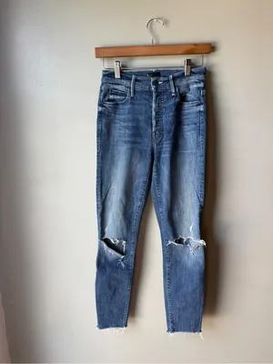 MOTHER High Rise Distressed Ankle Jeans Women’s Size 25 thumbnail 2