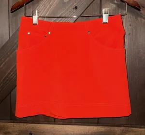Urban Outfitters Size XS Ashley Pelmit Fitted Mini Skirt Red‎ Orange thumbnail 1