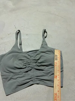 Athleta Ruched Front sports bra Green medium thumbnail 3