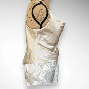 ANNA-KACI Khaki Satin Camisole And Shorts Pajama Set Medium | NWT thumbnail 8