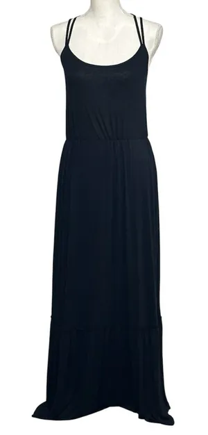 Hollister Black Sleeveless Spaghetti Straps Maxi Dress NWT thumbnail 1