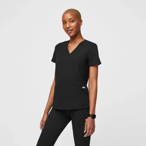 Figs Casma Three-Pocket Scrub Top FW1100 Black Medical Scrub Shirt Small thumbnail 2