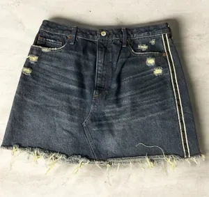 Abercrombie Fitch Natural Rise Vintage A Line Denim Skirt Size 14 thumbnail 1