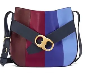 TORY BURCH Gemini Link Striped Multi Belted Hobo Cross Body Bag thumbnail 1