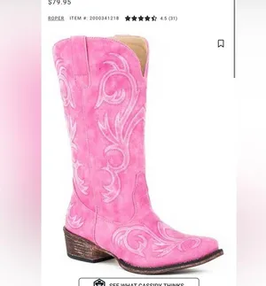 Women’s pink roper cowboy boots size 6 worn once like new thumbnail 5