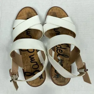 Sam Edelman Teena White Strap Gold Heeled Sandals thumbnail 4
