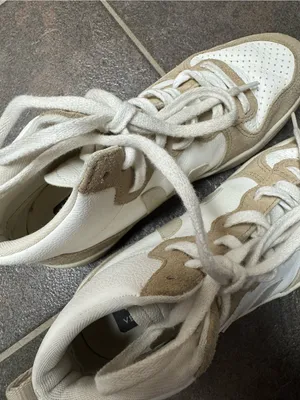 Veja V-15 High Top Lace Up Sneakers Suede Leather Beige White US 8 EU 39 thumbnail 9