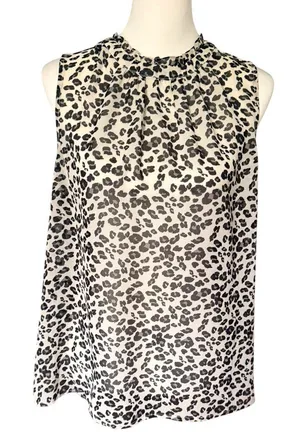 Doe & Rae Black Gray Sleeveless Top Medium thumbnail 1