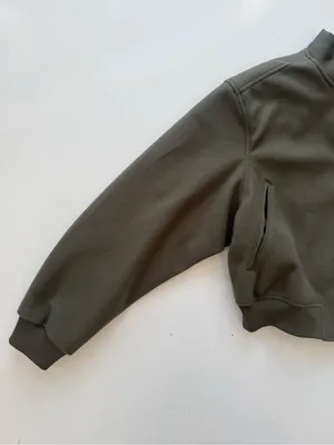 H&M Felted Bomber Jacket Olive Green Size Medium thumbnail 5