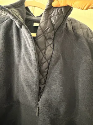 Athleta Navy Quarter-Zip Lightweight Fleece Shirt Jacket thumbnail 3