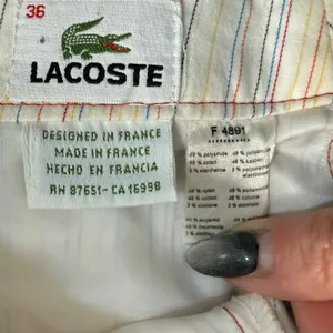 Lacoste White Pink Blue Green Pastel Pinstripe Pencil Mini Skirt size 36 / 4 / S thumbnail 4