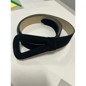 Coldwater Creek Black Suede‎ Leather Belt Triangle Buckle Large Modernist Womens thumbnail 4