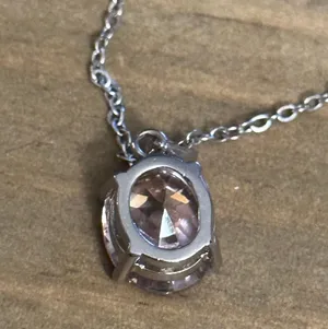 Pink CZ Pendant Necklace thumbnail 4
