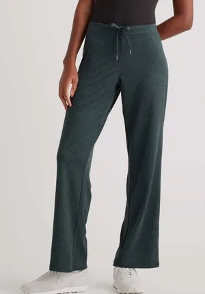 Quince Flowknit Wide Leg Pants Heathered Green Women’s Medium thumbnail 1