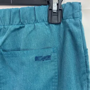 Grey's Anatomy women's teal elastic drawstring pocket‎ straight scrubs pants M thumbnail 5