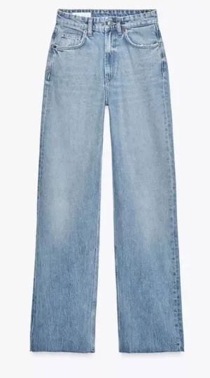 Zara High Rise Wide Leg Denim Jeans thumbnail 1