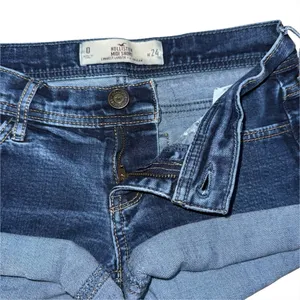 Hollister Ultra Low Rise Micro Mini Jean Shorts Dark Wash Cuffed 0 / 24 y2k thumbnail 3