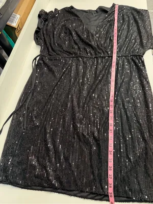 Wedding guest dress black sequin party dress work event going out gala XXXL 3X thumbnail 9