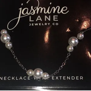 Jasmine Lane Silver Tone Dainty Boho Faux Pearl Necklace thumbnail 1