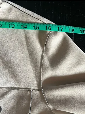 ZARA Women's Beige Faux Suede Contrast Piped Jacket Size S thumbnail 6