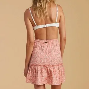Billabong x Salty Blonde Upside Pink Floral Print Ruffle Linen Mini Skirt‎ thumbnail 3